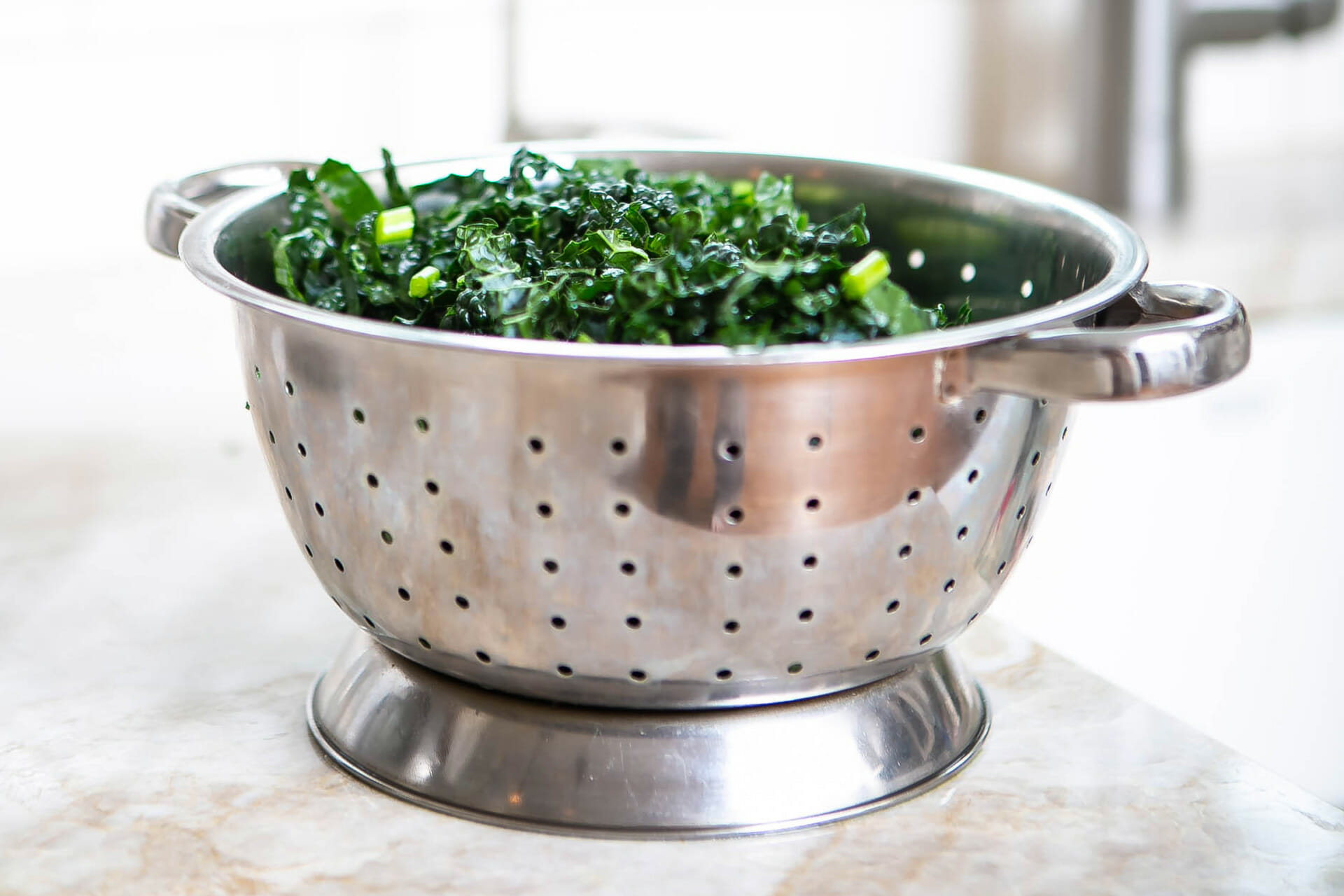 Kale Salad with Balsamic glazed shallots and smashed avocado | Elyse Prince